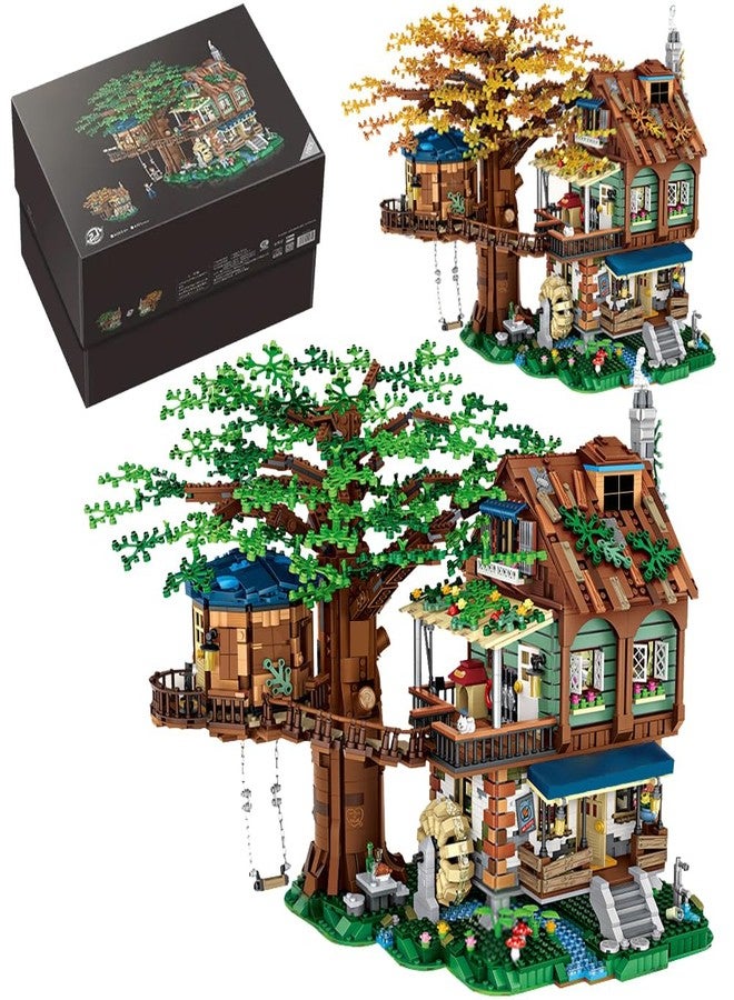 DUANT Mini Blocks Tree House Building Kit, 4761PCS Idea Forest House Building Blocks Set, DIY Mini Bricks Street View House Construction Model for Adult - Image 1